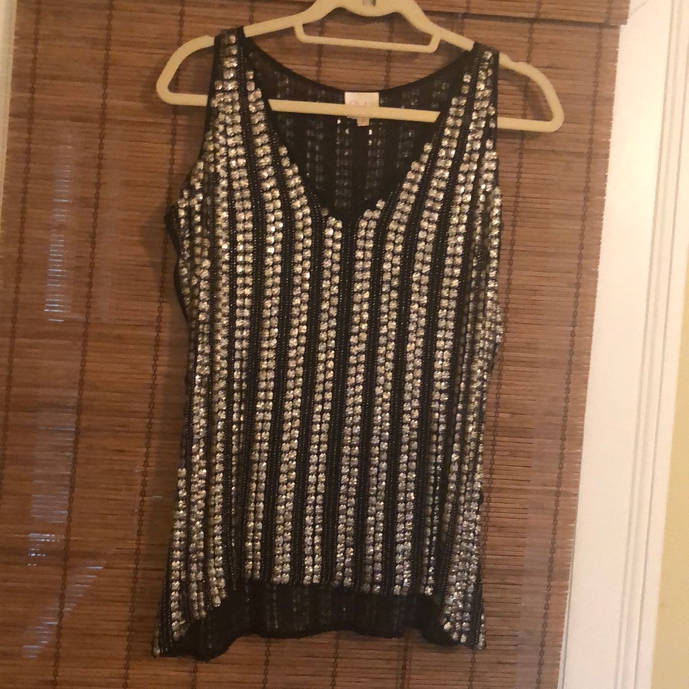 Designer sequin & beaded top